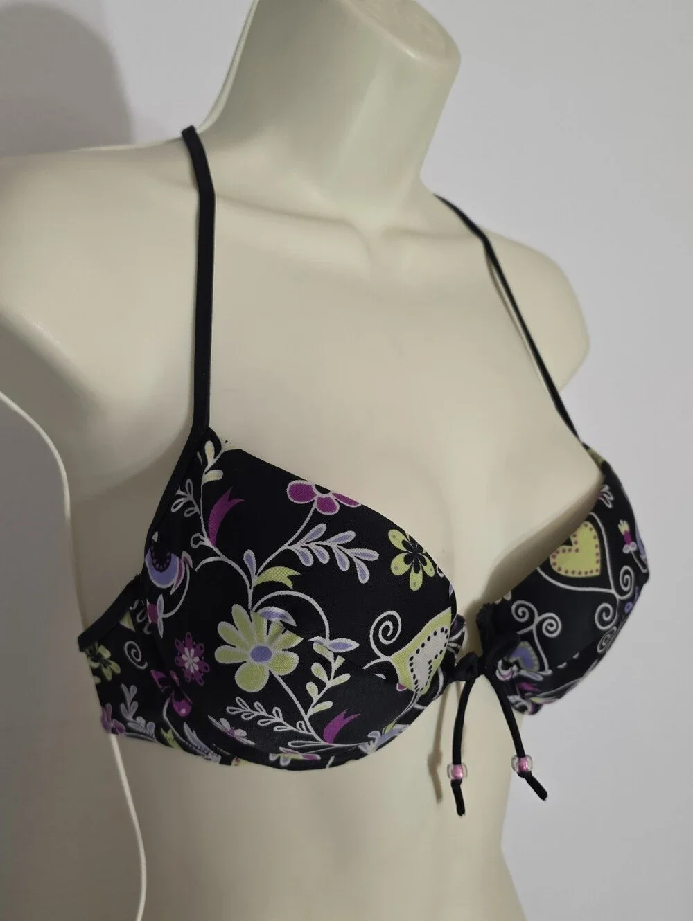 Victoria's Secret Bikini Top Black Multi Size 34C - Picture 4 of 15